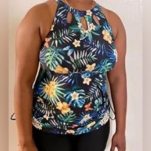 Aqua eve floral tankini top